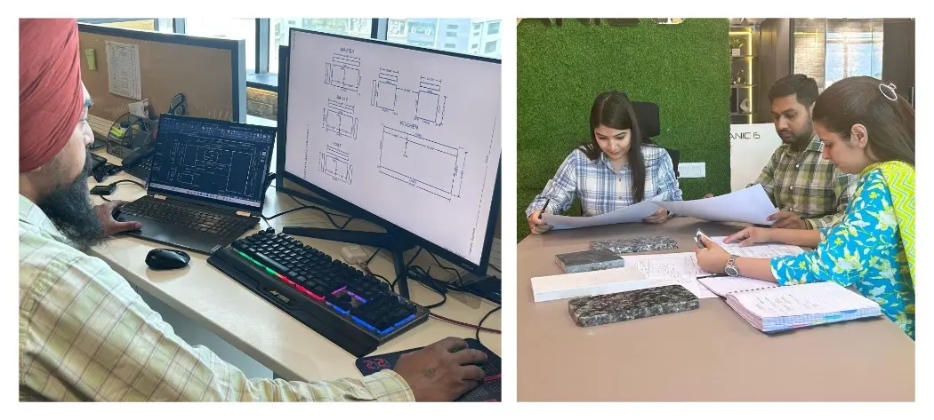 Designer working on CAD software