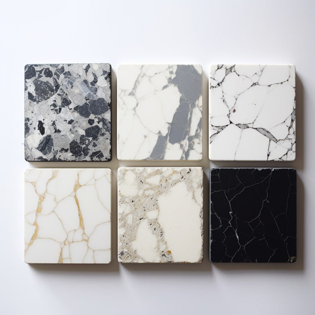 Carrara style quartz slabs subtle veining pattern elegant kitchen surfaces USA export