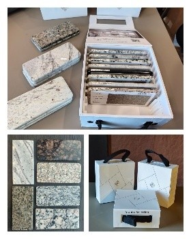 Free granite quartz sample box stone material selection USA customer’s complimentary shipping